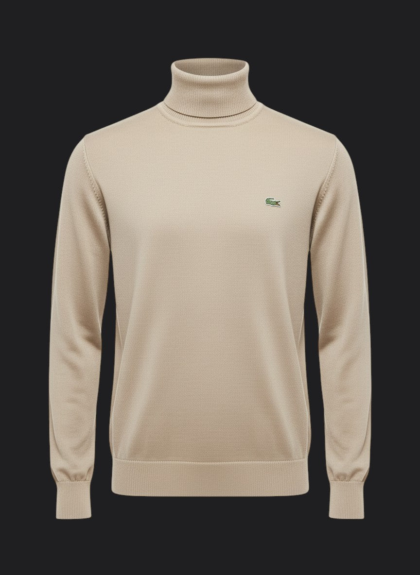 054. Lacoste Rollkragen Beige Pullover/Sweatshirts Herren