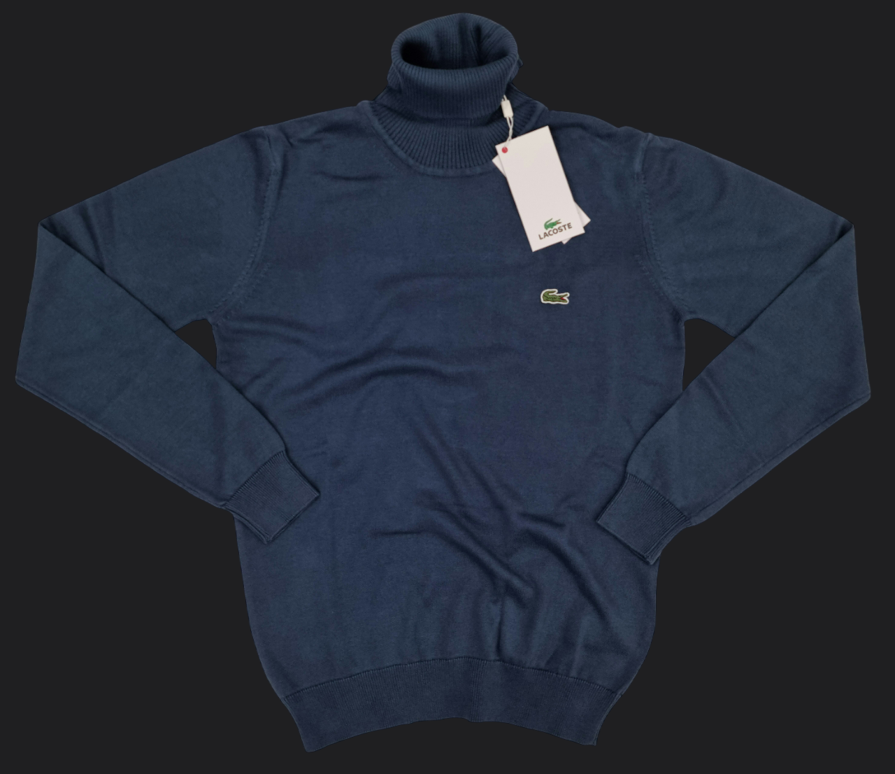 024. Lacoste Rollkragen Marine-Dunkelblau Pullover/Sweatshirts Herren