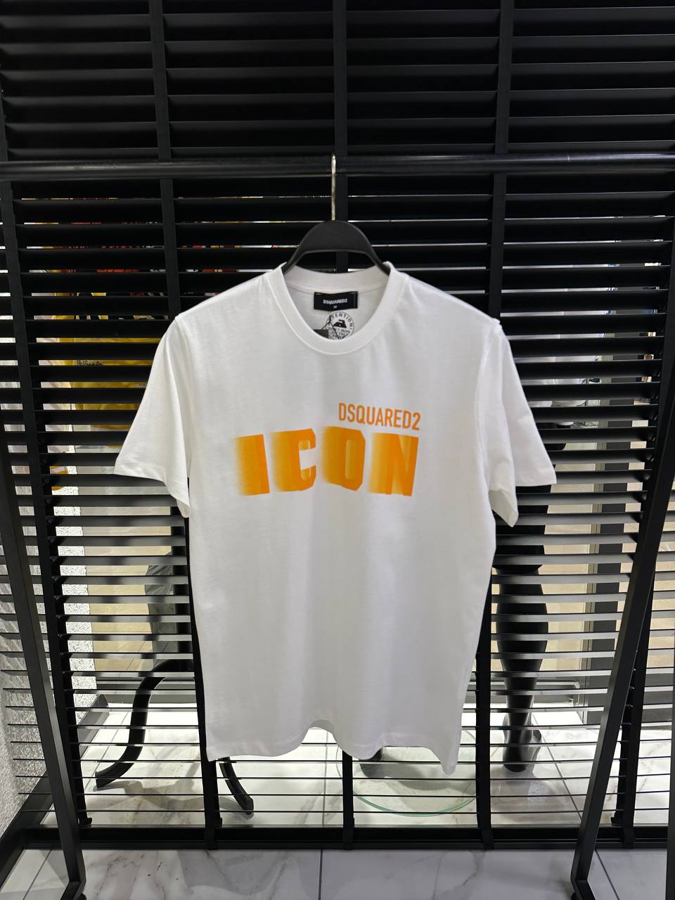 DSquared2 Icon Blur-Print Logo Herren T-Shirts Weiß