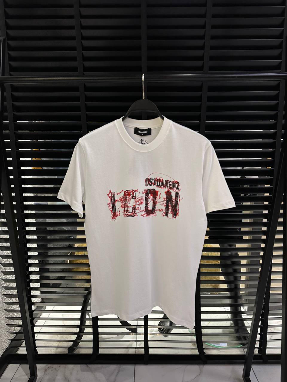 DSquared2 Icon Logo-Print Herren T-Shirt Weiß