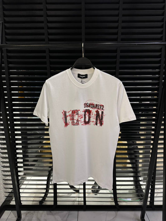 DSquared2 Icon Logo-Print Herren T-Shirt Weiß