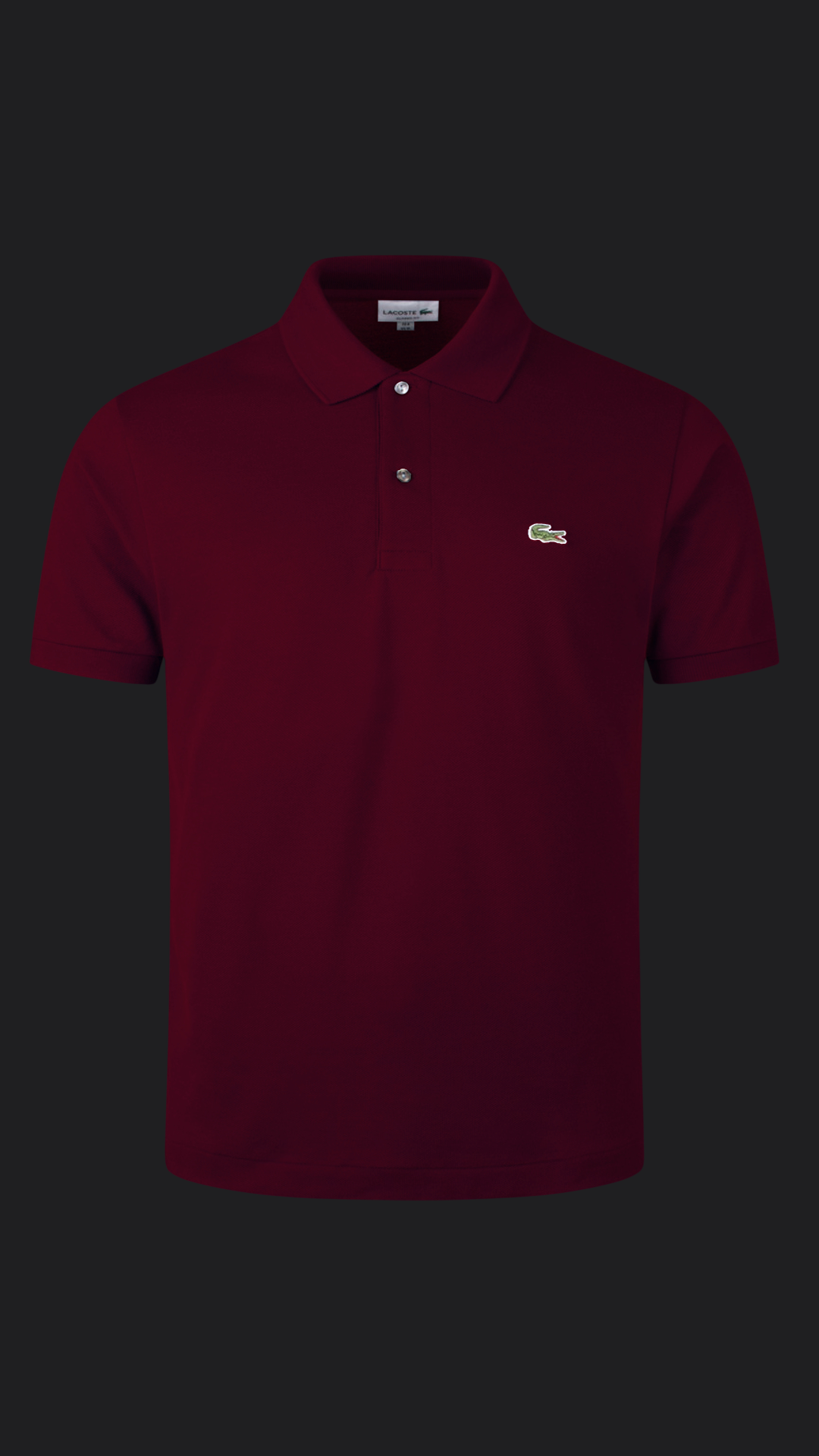045. Lacoste L.12.12 Bordeaux-Rot Polo T-Shirt Herren