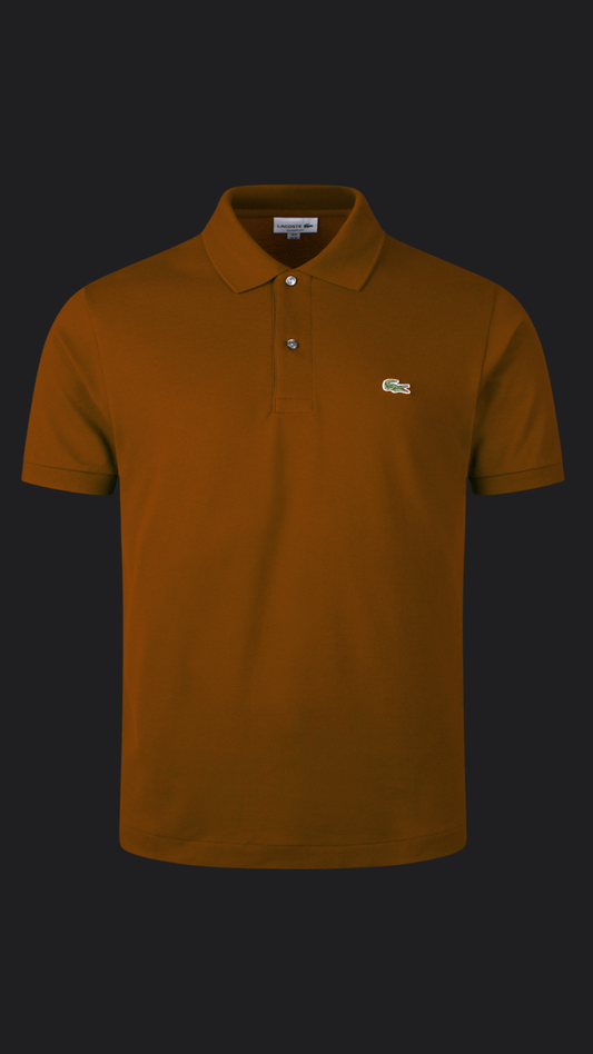 040. Lacoste L.12.12 Dunkel-Braun Polo T-Shirt Herren