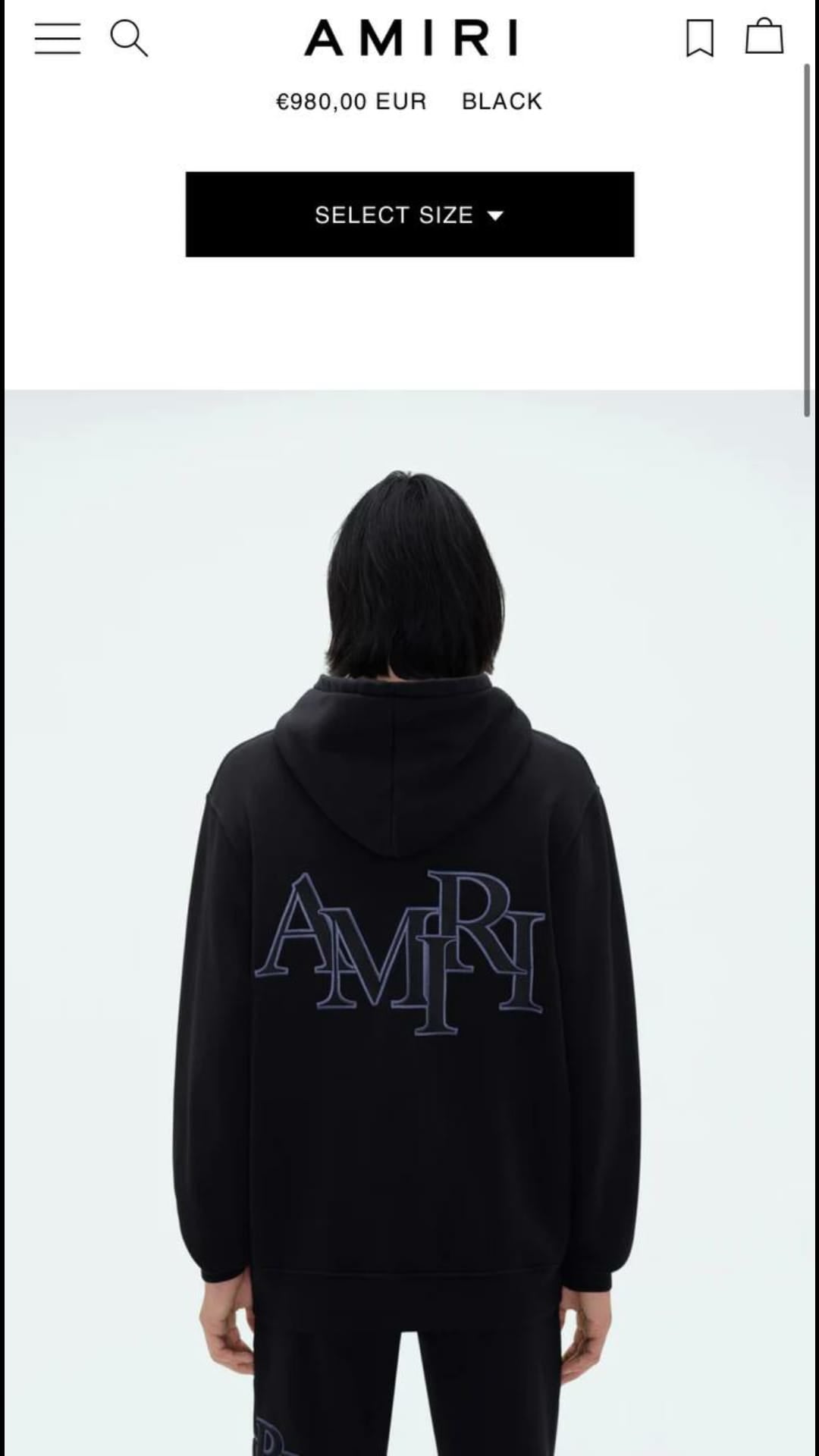 Amiri Front and Back Logo Stitching Hoodie Weiß