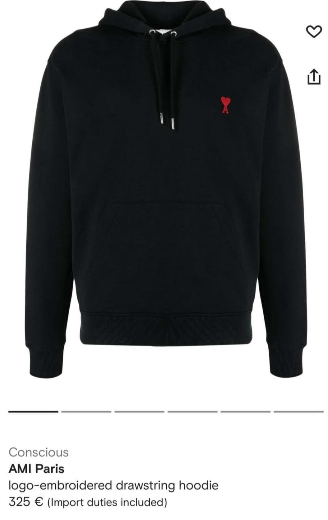 Ami Paris Small-Logo Embroidered Drawstring Hoodie Herren/Unisex Schwarz