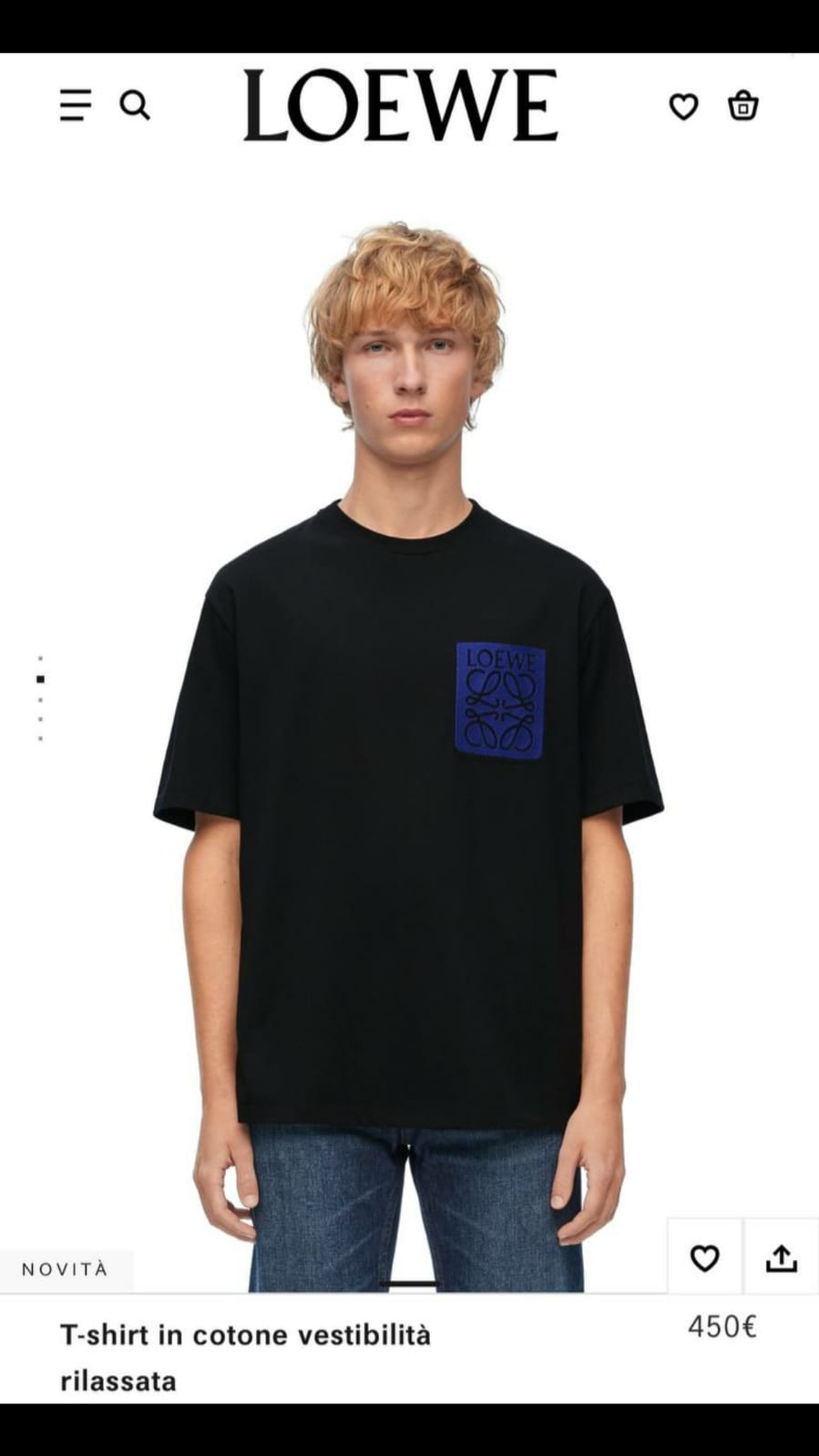 Loewe Anagram Trompe l'oeil Herren T-Shirt - Schwarz, Oversize-Cut