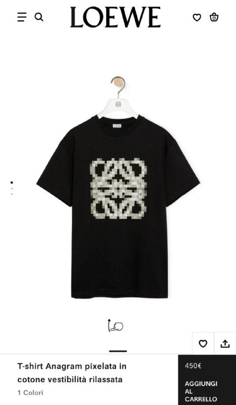 Loewe Anagram Pixel Herren T-Shirt Weiß Oversize-Cut