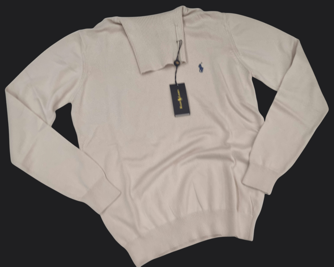 001. Ralph Lauren Beige Rollkragen Pullover/Sweatshirts Herren