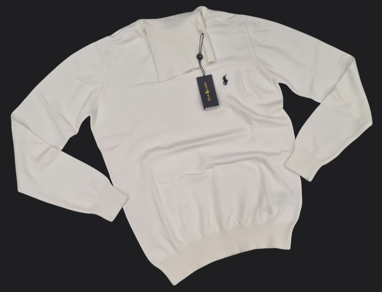 004. Ralph Lauren Elfenbein-Ecru Rollkragen Pullover/Sweatshirts Herren