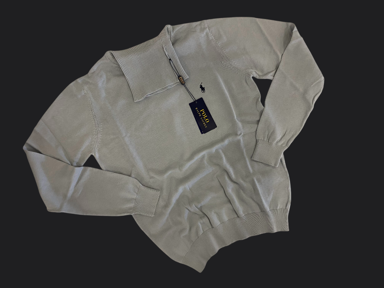 002. Ralph Lauren Hell-Grau Rollkragen Pullover/Sweatshirts Herren