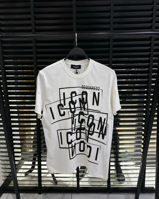 DSquared2 Icon Multi Front Logo-Print Herren T-Shirts Weiß