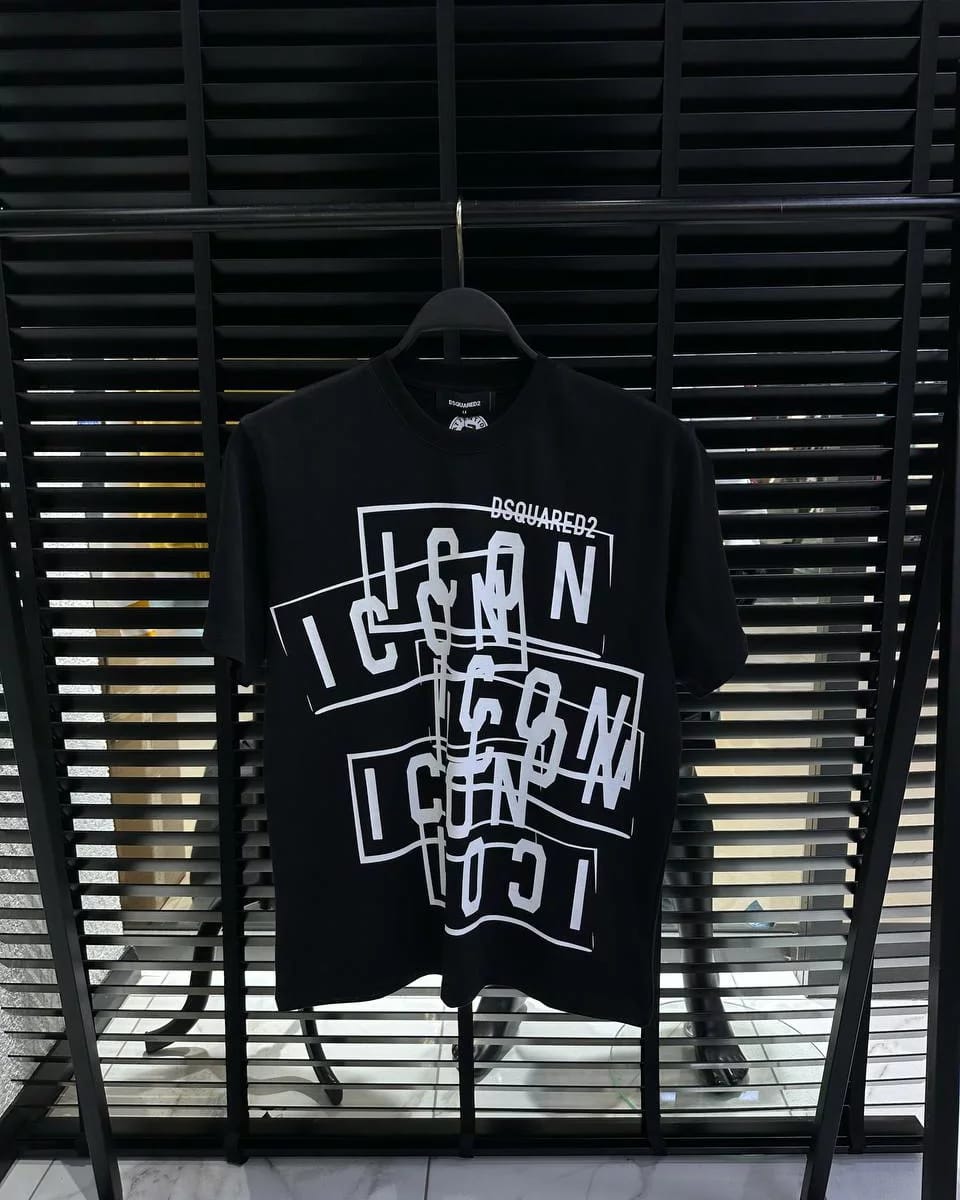 DSquared2 Icon Multi Front Logo-Print Herren T-Shirts Schwarz