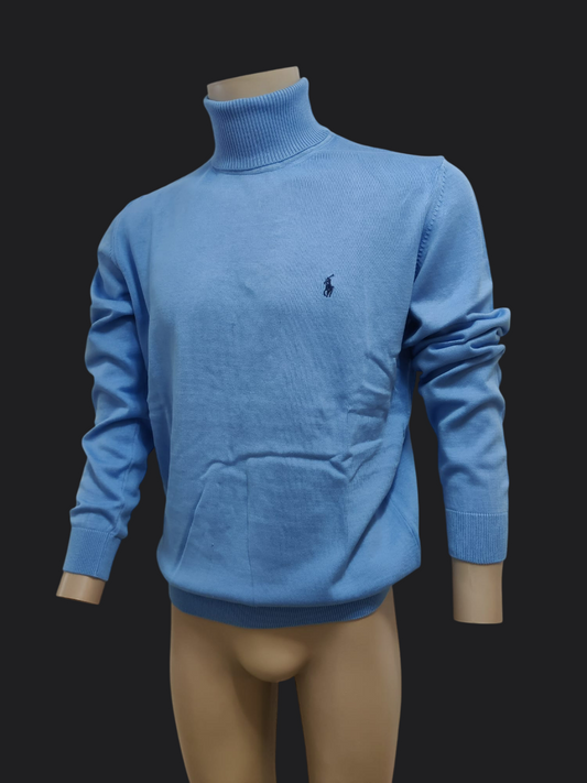 007. Ralph Lauren Hell-Blau Rollkragen Pullover/Sweatshirts Herren