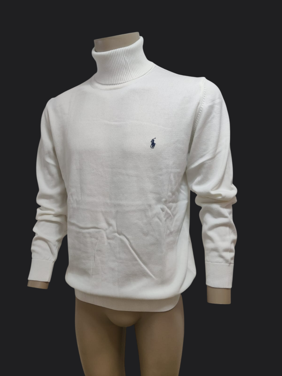 004. Ralph Lauren Elfenbein-Ecru Rollkragen Pullover/Sweatshirts Herren