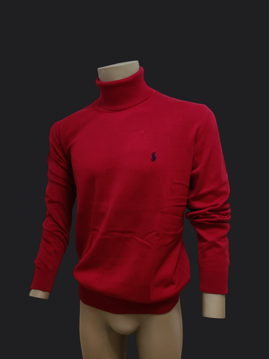 008. Ralph Lauren Wine-Rot Rollkragen Pullover/Sweatshirts Herren