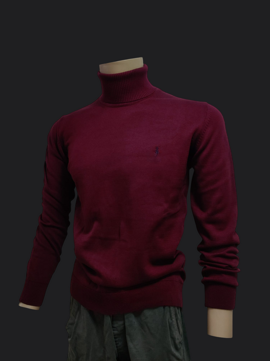 011. Ralph Lauren Bordeaux-Rot Rollkragen Pullover/Sweatshirts Herren