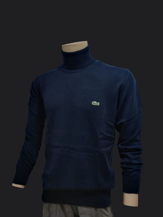 024. Lacoste Rollkragen Marine-Dunkelblau Pullover/Sweatshirts Herren