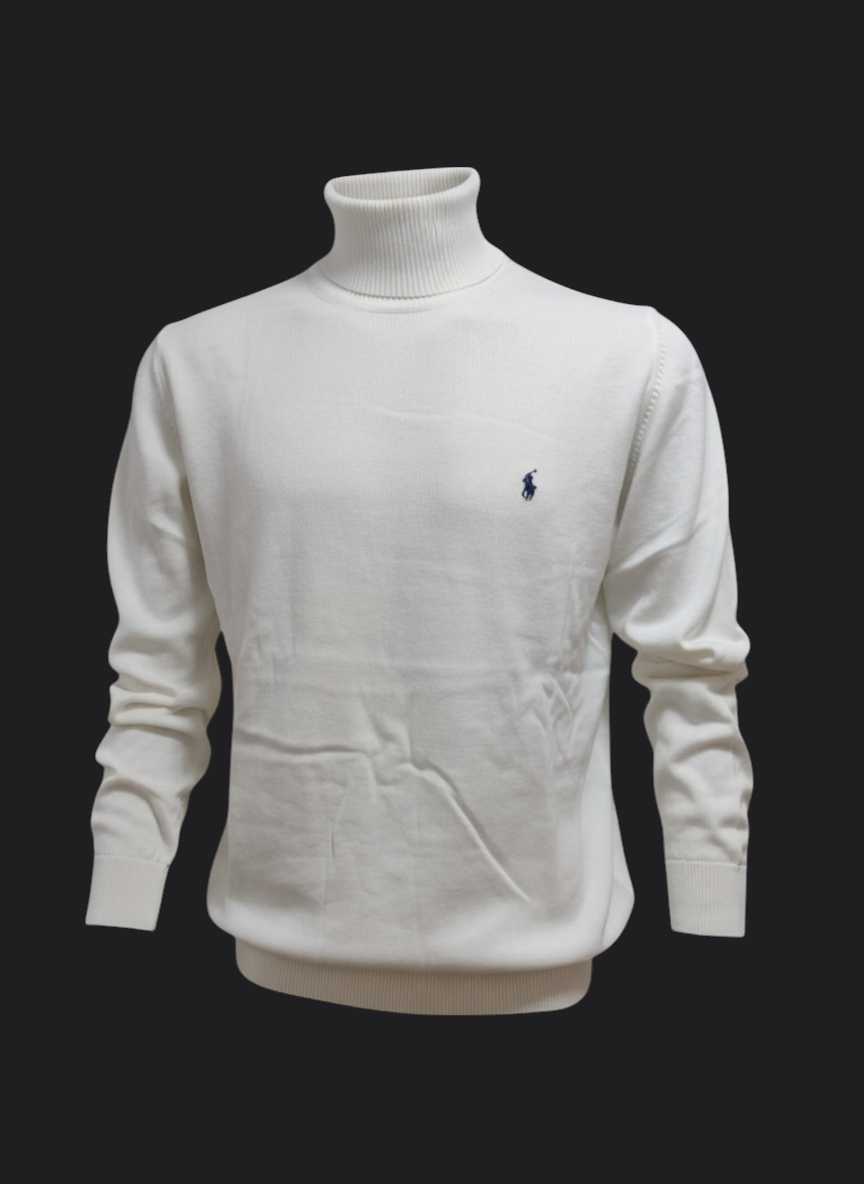 004. Ralph Lauren Elfenbein-Ecru Rollkragen Pullover/Sweatshirts Herren