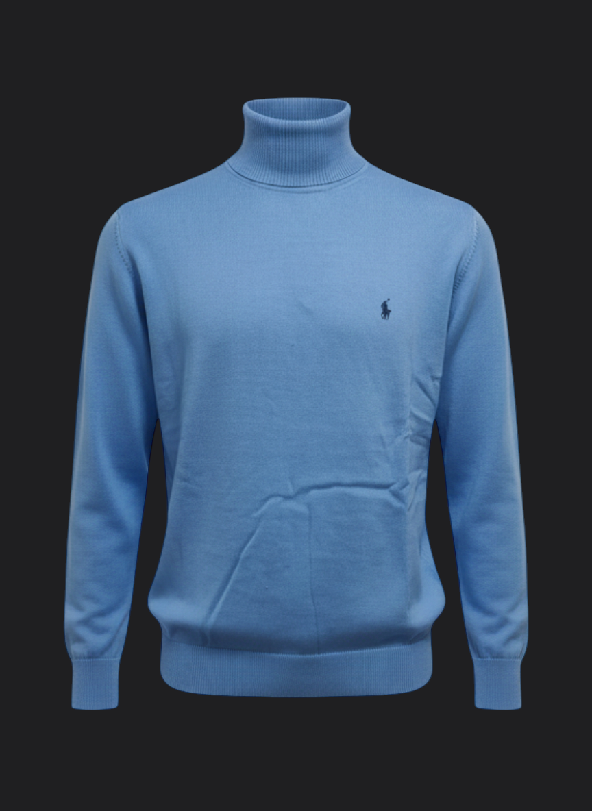 007. Ralph Lauren Hell-Blau Rollkragen Pullover/Sweatshirts Herren