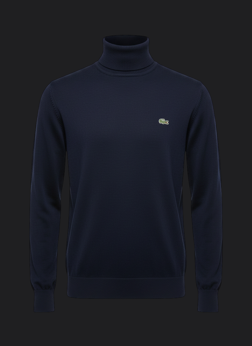024. Lacoste Rollkragen Marine-Dunkelblau Pullover/Sweatshirts Herren