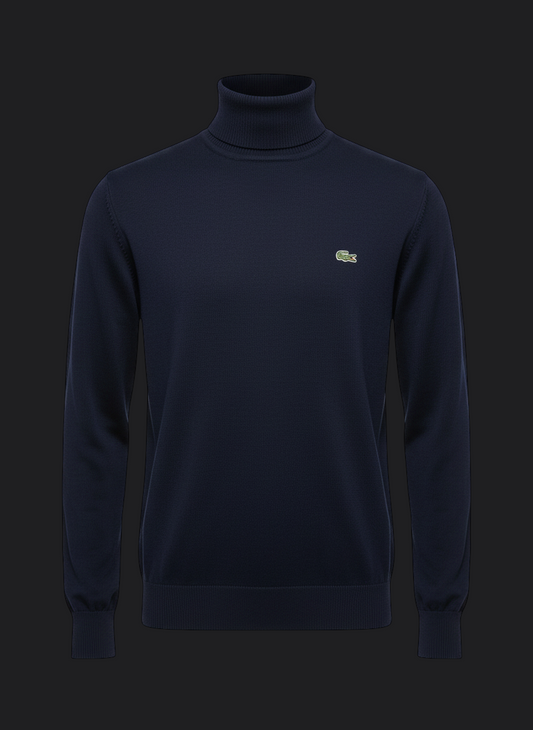 024. Lacoste Rollkragen Marine-Dunkelblau Pullover/Sweatshirts Herren