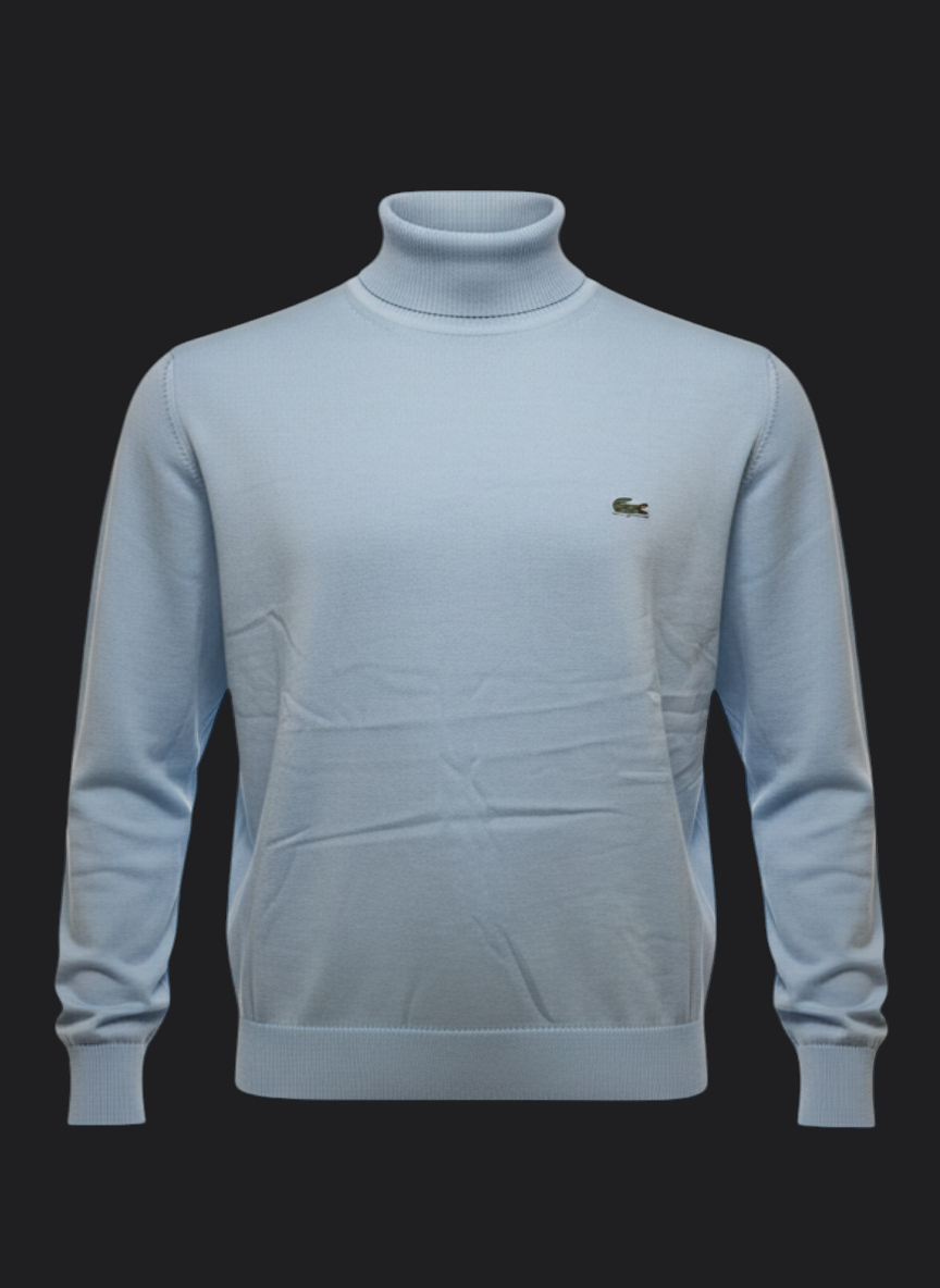 027. Lacoste Rollkragen Baby-Blau Pullover/Sweatshirts Herren
