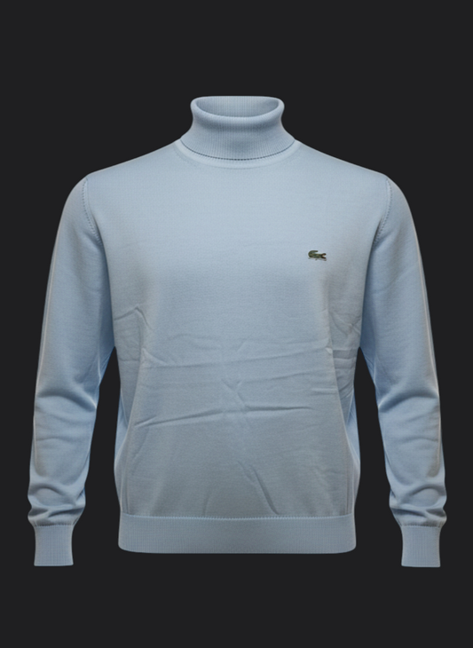 027. Lacoste Rollkragen Baby-Blau Pullover/Sweatshirts Herren