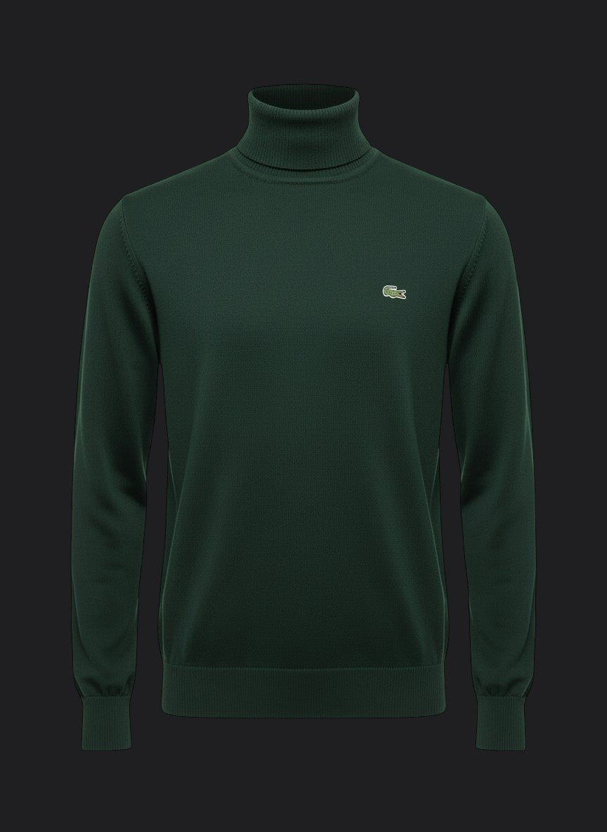 051. Lacoste Rollkragen Dunkel-Grün Pullover/Sweatshirts Herren