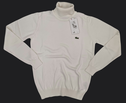 028. Lacoste Rollkragen Elfenbein-Ecru Pullover/Sweatshirts Herren