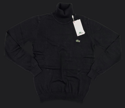 029. Lacoste Rollkragen Schwarz Pullover/Sweatshirts Herren
