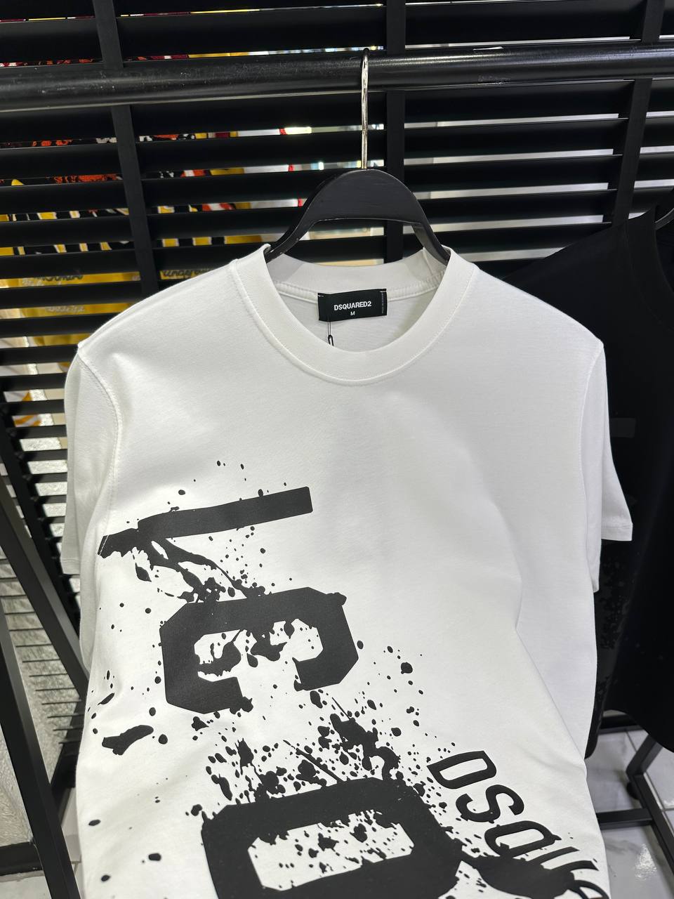 DSquared2 Icon Splash Front Logo-Print Herren T-Shirts Weiß