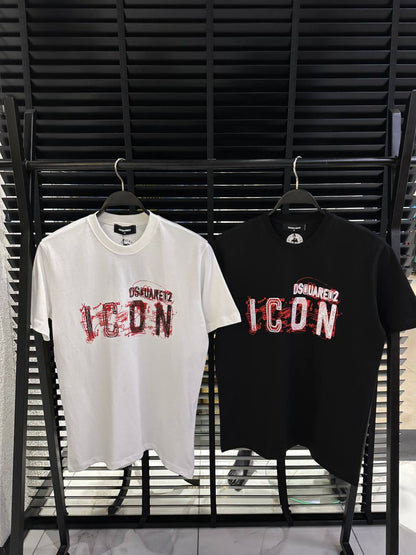 DSquared2 Icon Logo-Print Herren T-Shirt Schwarz