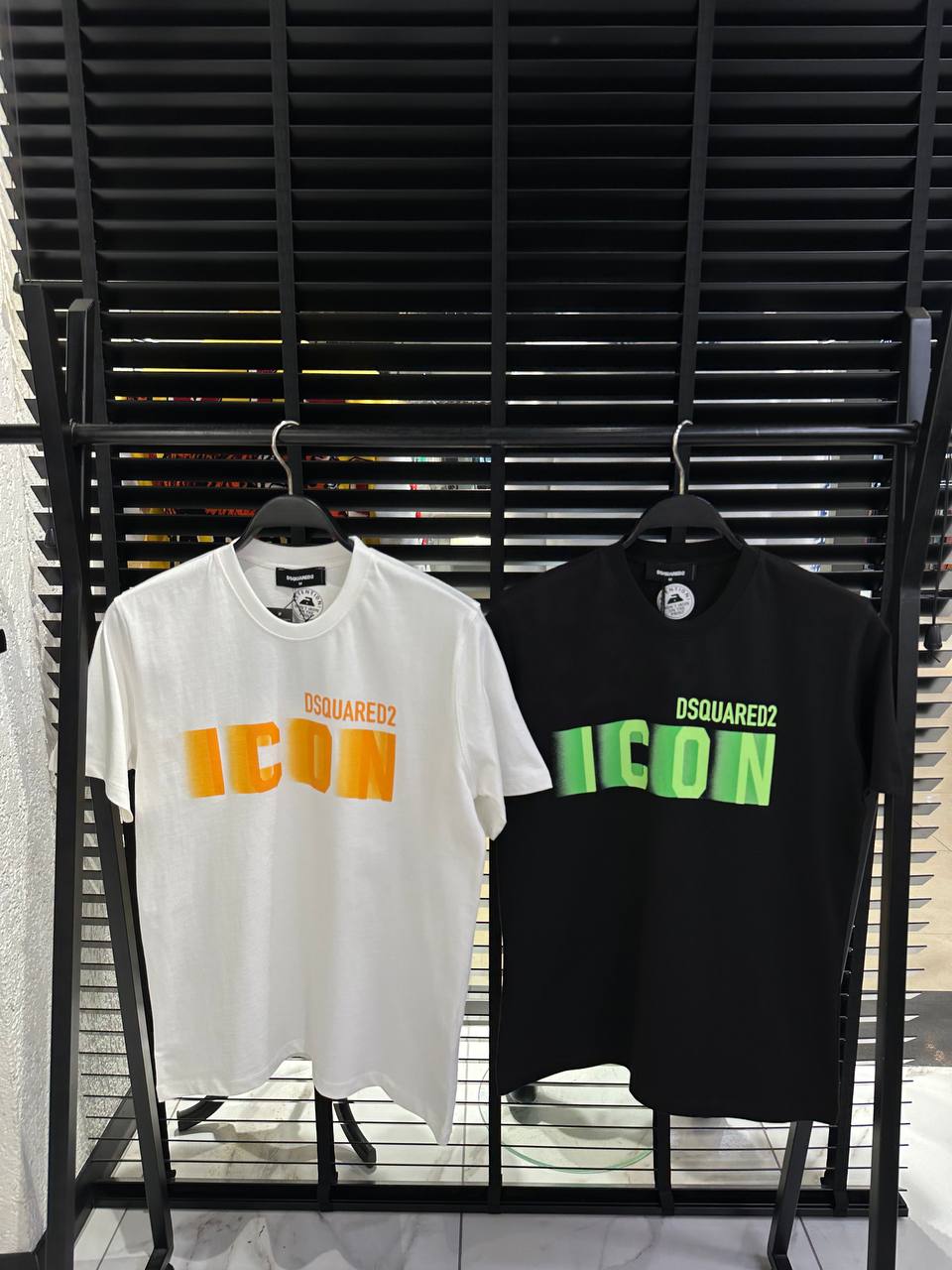 DSquared2 Icon Blur-Print Logo Herren T-Shirts Weiß