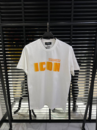 DSquared2 Icon Blur-Print Logo Herren T-Shirts Weiß