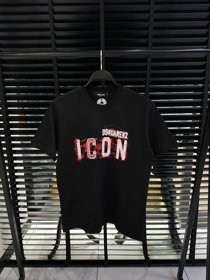 DSquared2 Icon Logo-Print Herren T-Shirt Schwarz