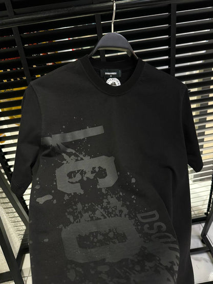DSquared2 Icon Splash Front Logo-Print Herren T-Shirts Schwarz