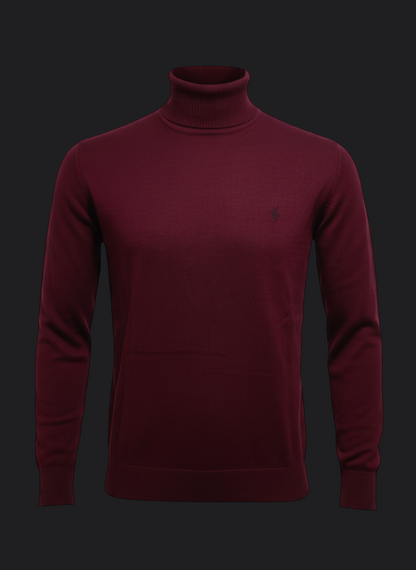 011. Ralph Lauren Bordeaux-Rot Rollkragen Pullover/Sweatshirts Herren
