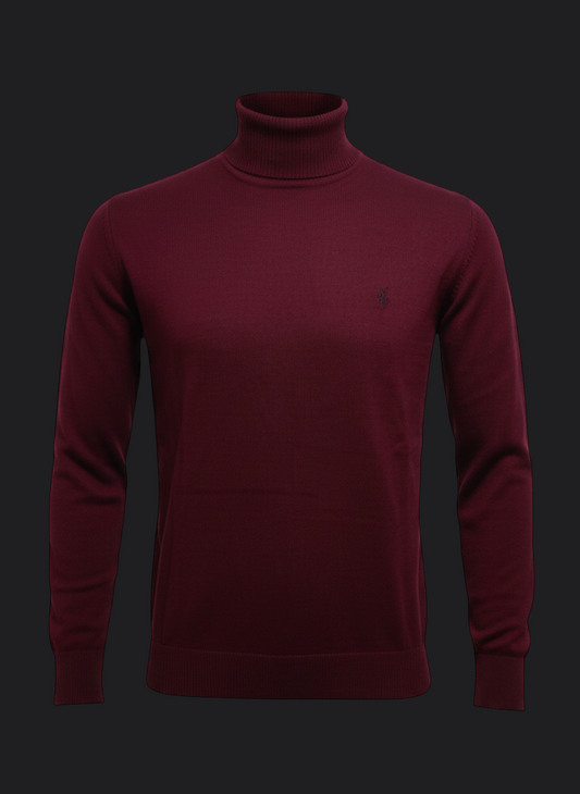 011. Ralph Lauren Bordeaux-Rot Rollkragen Pullover/Sweatshirts Herren