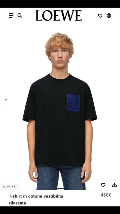 Loewe Anagram Trompe l'oeil Herren T-Shirt - Schwarz, Oversize-Cut