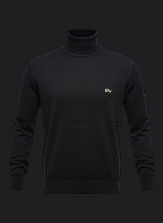 029. Lacoste Rollkragen Schwarz Pullover/Sweatshirts Herren