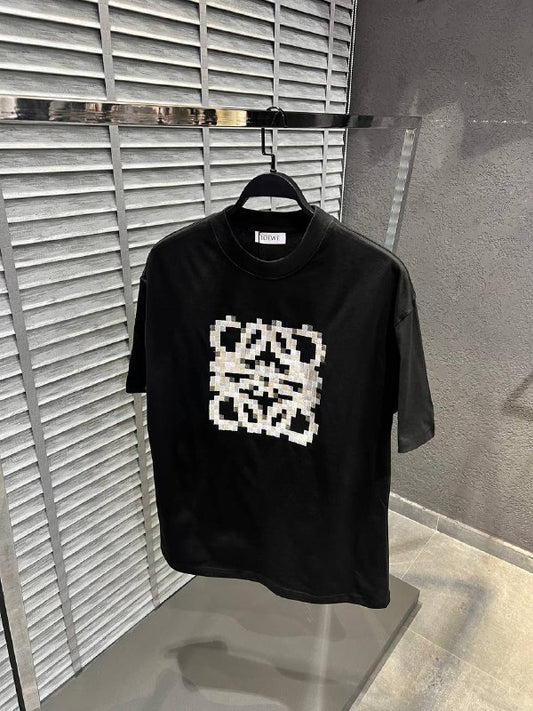 Loewe Anagram Pixel Herren T-Shirt Schwarz Oversize-Cut