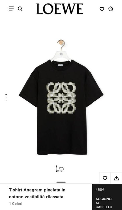 Loewe Anagram Pixel Herren T-Shirt Weiß Oversize-Cut