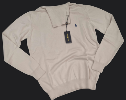 001. Ralph Lauren Beige Rollkragen Pullover/Sweatshirts Herren