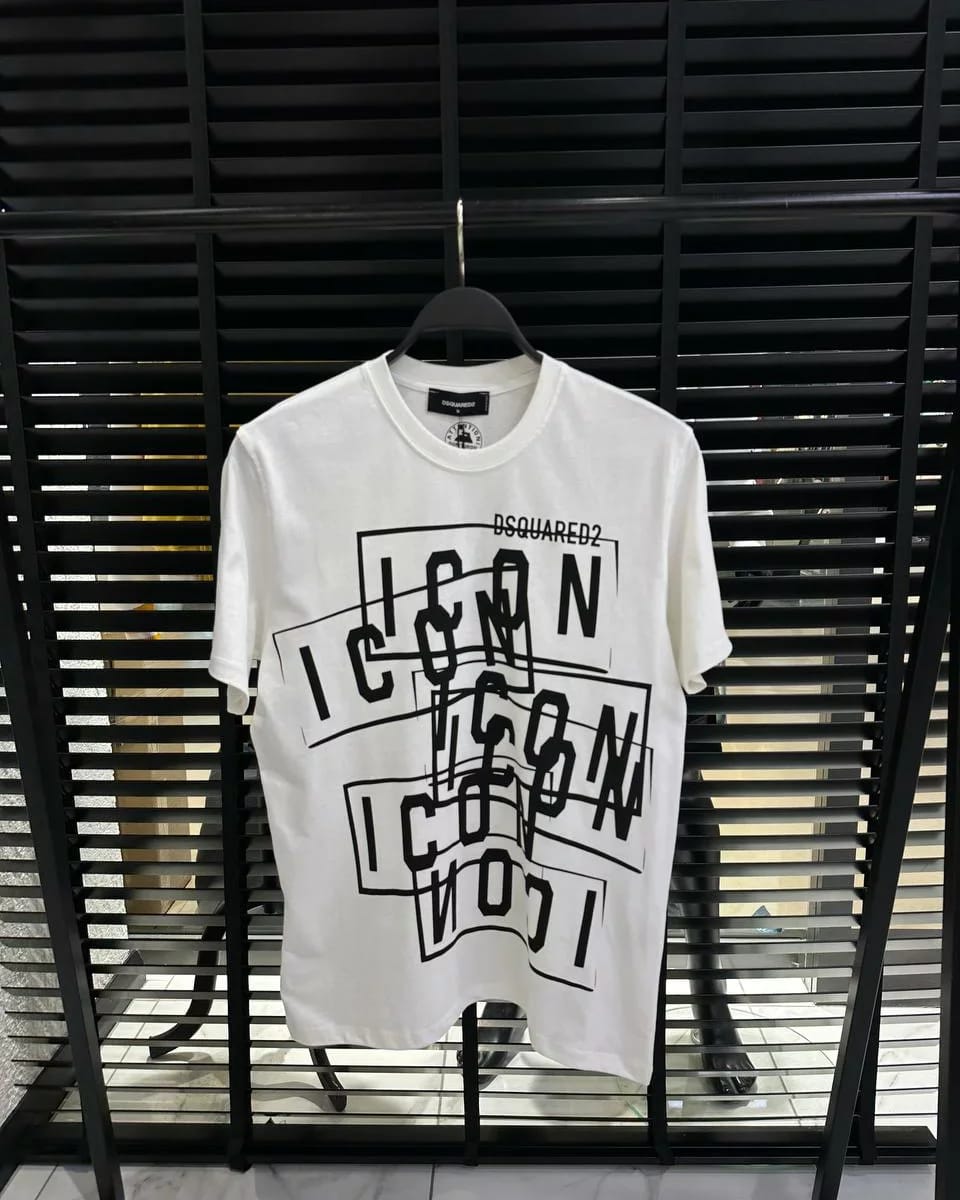 DSquared2 Icon Multi Front Logo-Print Herren T-Shirts Weiß