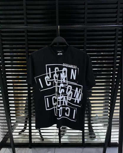 DSquared2 Icon Multi Front Logo-Print Herren T-Shirts Schwarz