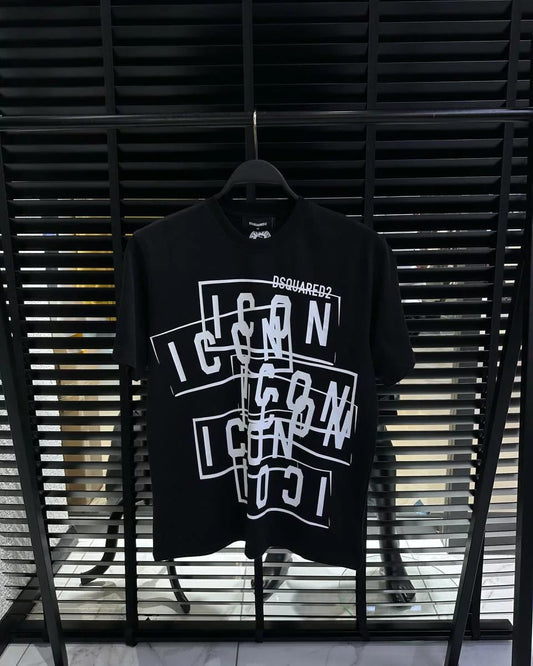 DSquared2 Icon Multi Front Logo-Print Herren T-Shirts Schwarz