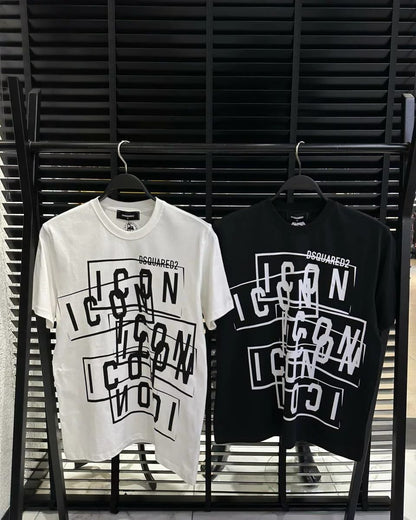 DSquared2 Icon Multi Front Logo-Print Herren T-Shirts Schwarz