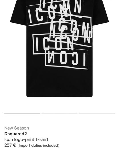 DSquared2 Icon Multi Front Logo-Print Herren T-Shirts Schwarz