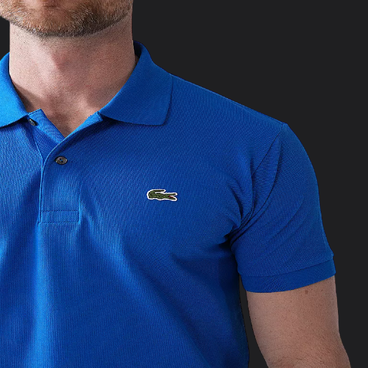 031. Lacoste L.12.12 Sax-Blau Polo T-Shirt Herren