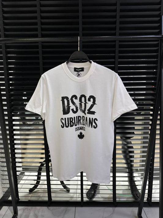 DSquared2 Suburbans Logo-Print Herren T-Shirt Weiß